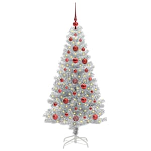 Vánoční stromeček s 150 LED diodami Stříbrná 120 cm PET - obrázek 3