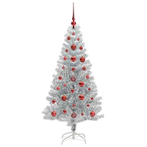 Vánoční stromeček s 150 LED diodami Stříbrná 120 cm PET - obrázek 4