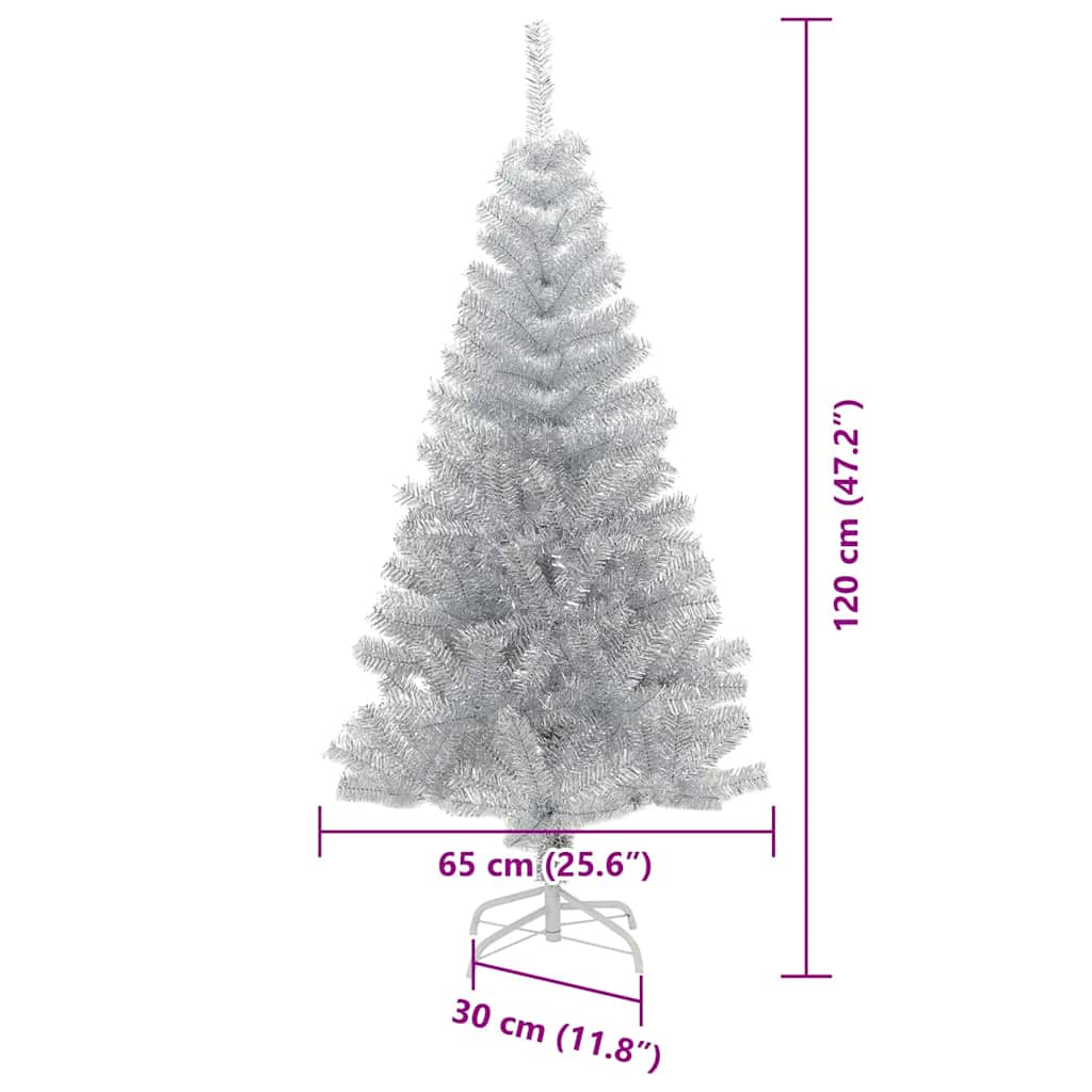 Vánoční stromeček s 150 LED diodami Stříbrná 120 cm PET - obrázek 14