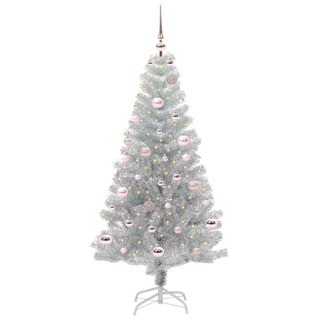 Thumbnail - vidaXL Weihnachtsbaum mit 150 LEDs mit Ständer Silber 150 cm PET