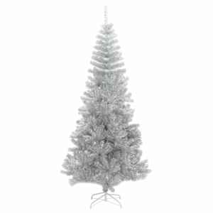 Vánoční stromeček s 300 LED diodami Stříbrná 180 cm PET - obrázek 2