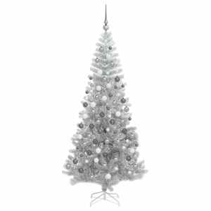 Vánoční stromeček s 300 LED diodami Stříbrná 180 cm PET - obrázek 3