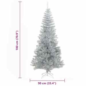 Vánoční stromeček s 300 LED diodami Stříbrná 180 cm PET - obrázek 18