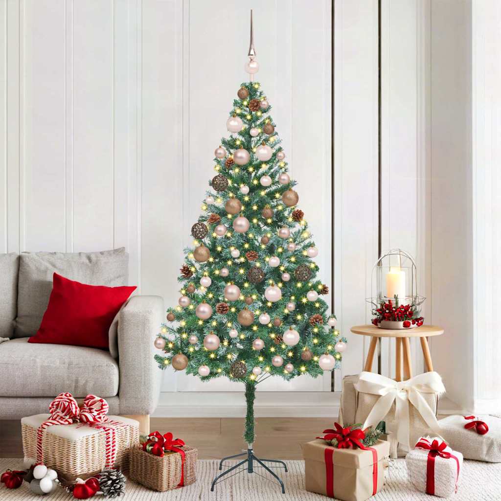 vidaXL Brad de Crăciun artificial cu 300 LED Verde 180 cm PVC și Oțel