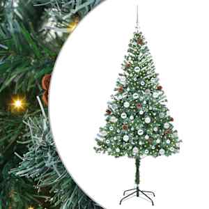 vidaXL Tehisj&otilde;ulupuu koos 300 LED-iga Roheline 180 cm PVC ja teras
