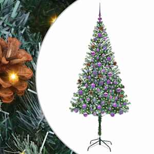 vidaXL Tehisj&otilde;ulupuu koos 300 LED-iga Roheline 180 cm PVC ja teras