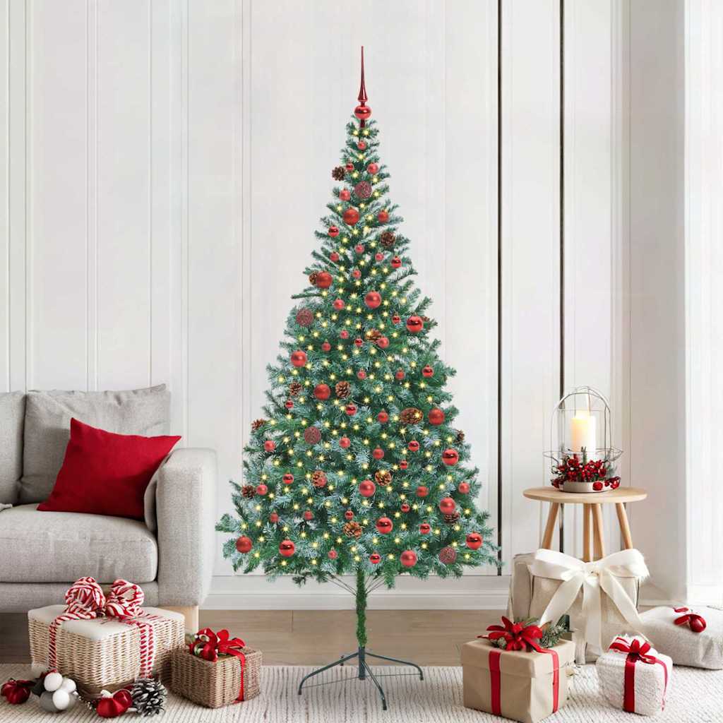 vidaXL Brad de Crăciun artificial cu 300 LED Verde 210 cm PVC și Oțel
