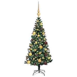 Umělý osvětlený vánoční stromeček Zelená 120 cm PVC a kov - obrázek 3