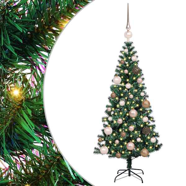 vidaXL Tehis pre-lit j&otilde;ulupuu Roheline 120 cm PVC ja metall