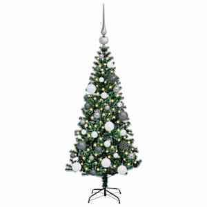 Umělý osvětlený vánoční stromeček Zelená 120 cm PVC a kov - obrázek 3