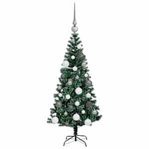 Umělý osvětlený vánoční stromeček Zelená 120 cm PVC a kov - obrázek 5