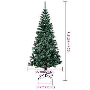 Umělý osvětlený vánoční stromeček Zelená 120 cm PVC a kov - obrázek 19