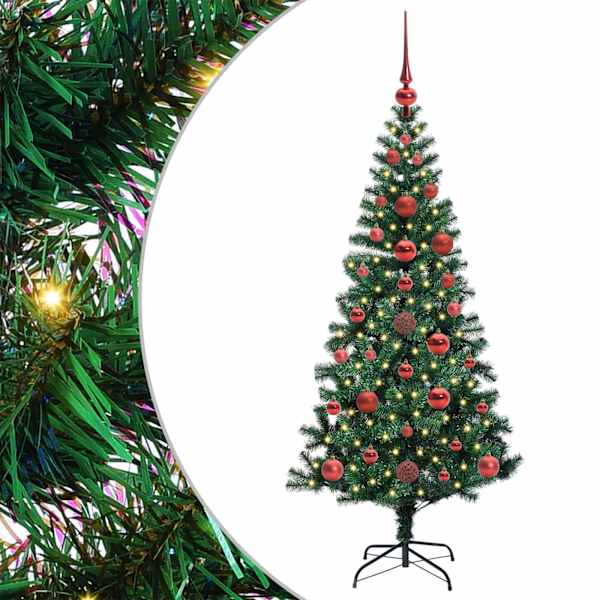 vidaXL Tehis pre-lit j&otilde;ulupuu Roheline 120 cm PVC ja metall