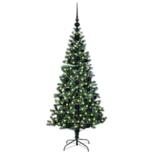 Umělý osvětlený vánoční stromeček Zelená 120 cm PVC a kov - obrázek 3