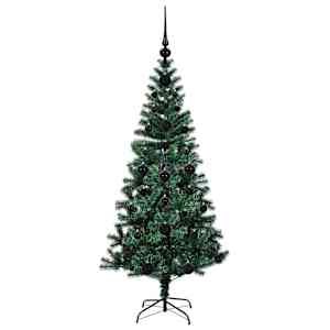Umělý osvětlený vánoční stromeček Zelená 120 cm PVC a kov - obrázek 4