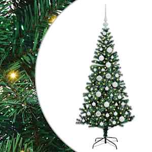 vidaXL Tehis pre-lit j&otilde;ulupuu Roheline 120 cm PVC ja metall