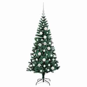 Umělý osvětlený vánoční stromeček Zelená 120 cm PVC a kov - obrázek 4