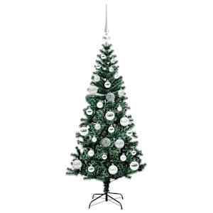 Umělý osvětlený vánoční stromeček Zelená 120 cm PVC a kov - obrázek 4