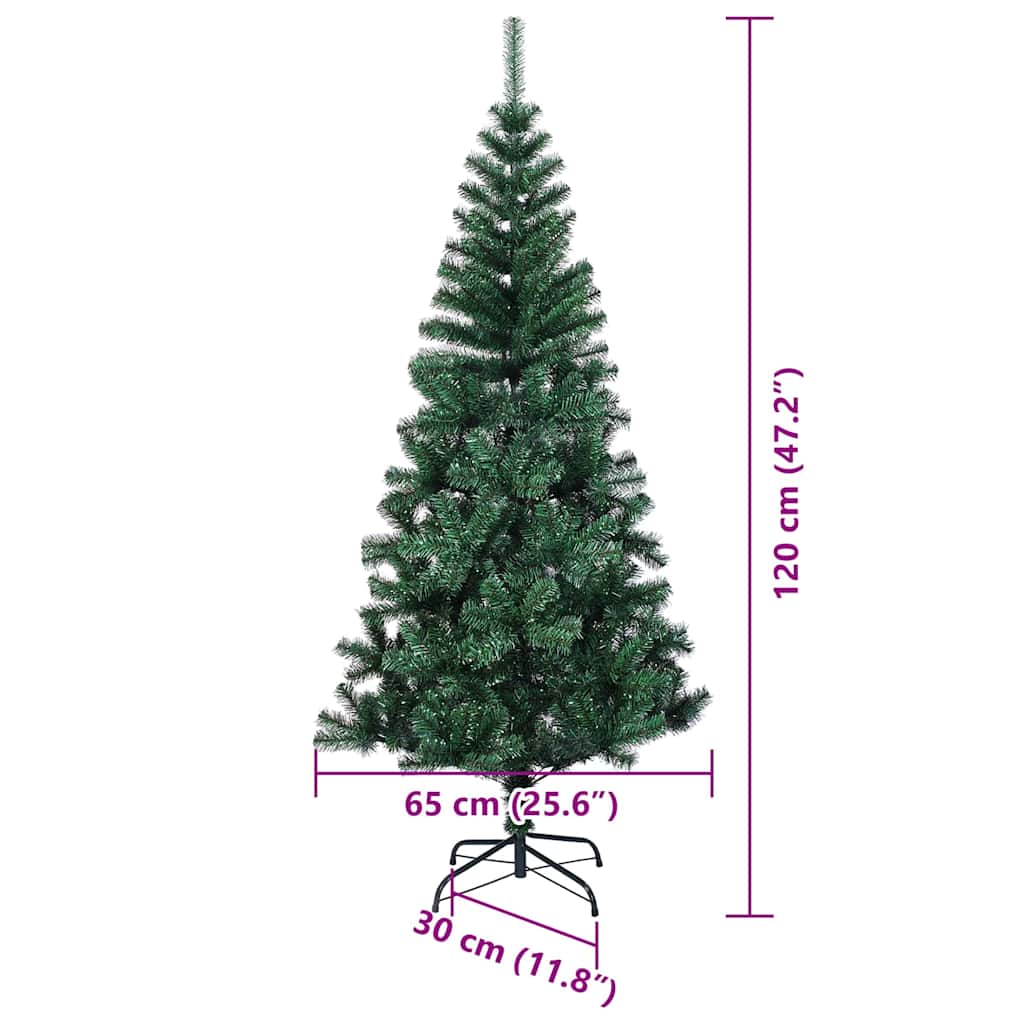 Umělý osvětlený vánoční stromeček Zelená 120 cm PVC a kov - obrázek 15