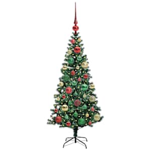 Umělý osvětlený vánoční stromeček Zelená 120 cm PVC a kov - obrázek 3