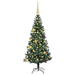 Umělý osvětlený vánoční stromeček Zelená 150 cm PVC a kov - obrázek 3