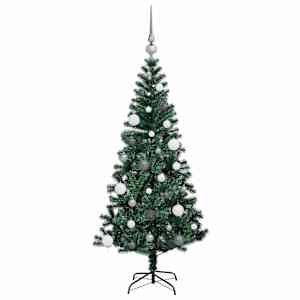 Umělý osvětlený vánoční stromeček Zelená 150 cm PVC a kov - obrázek 5