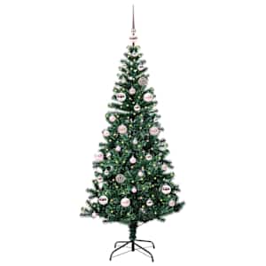 Umělý osvětlený vánoční stromeček Zelená 150 cm PVC a kov - obrázek 2