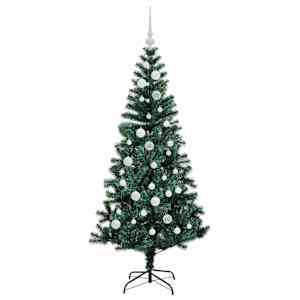 Umělý osvětlený vánoční stromeček Zelená 150 cm PVC a kov - obrázek 4