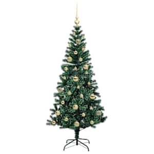 Umělý osvětlený vánoční stromeček Zelená 150 cm PVC a kov - obrázek 4