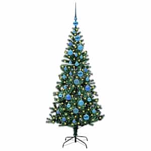 Umělý osvětlený vánoční stromeček Zelená 150 cm PVC a kov - obrázek 3