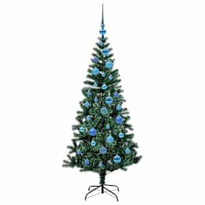 Umělý osvětlený vánoční stromeček Zelená 150 cm PVC a kov - obrázek 4