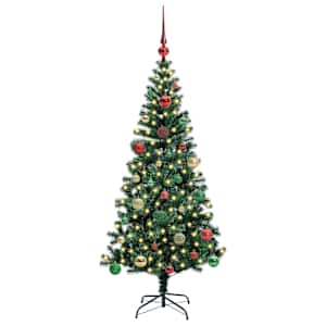 Umělý osvětlený vánoční stromeček Zelená 150 cm PVC a kov - obrázek 3