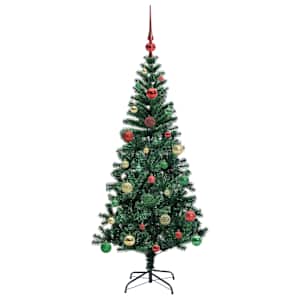 Umělý osvětlený vánoční stromeček Zelená 150 cm PVC a kov - obrázek 6