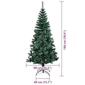 Umělý osvětlený vánoční stromeček Zelená 180 cm PVC a kov - obrázek 19