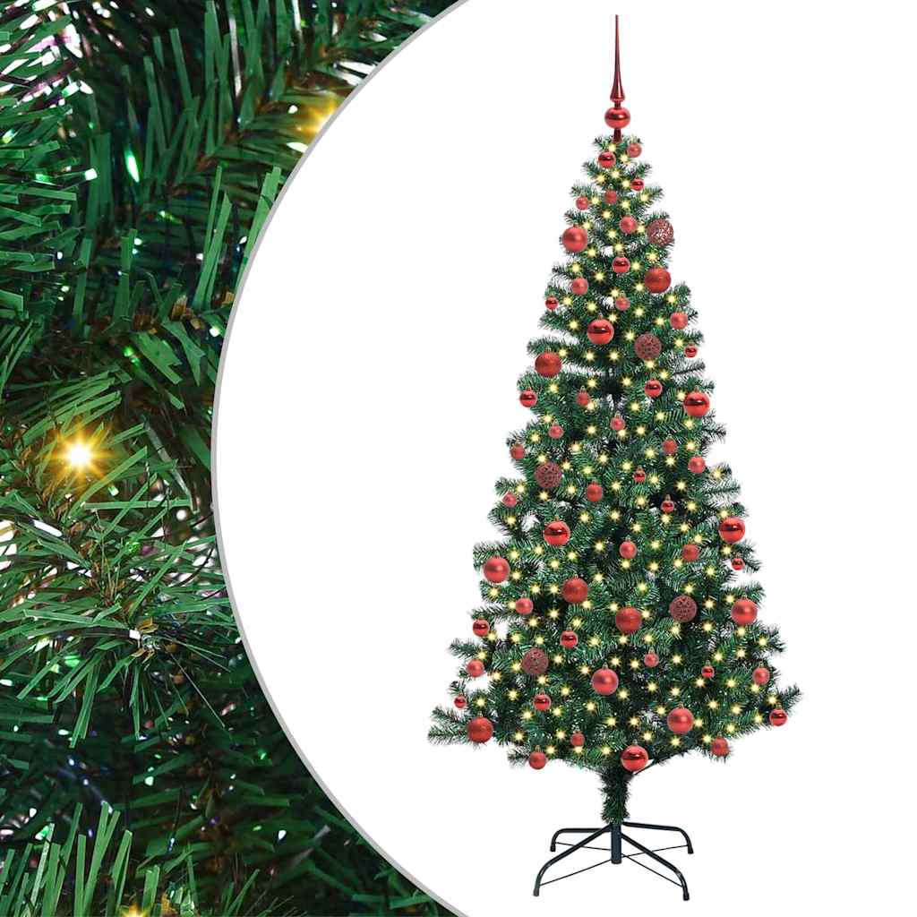 Thumbnail - vidaXL Künstlicher vorbeleuchteter Weihnachtsbaum Grün 180 cm