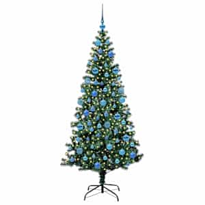 Umělý osvětlený vánoční stromeček Zelená 180 cm PVC a kov - obrázek 3