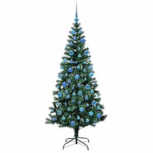 Umělý osvětlený vánoční stromeček Zelená 180 cm PVC a kov - obrázek 4