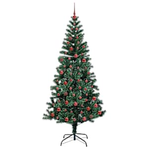 Umělý osvětlený vánoční stromeček Zelená 210 cm PVC a kov - obrázek 4