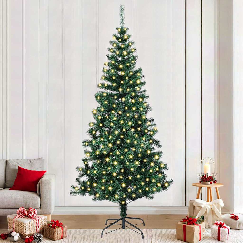vidaXL BraddeCrăciunartificial Verde 240cm PVC