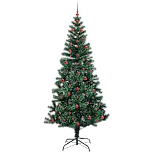 Umělý osvětlený vánoční stromeček Zelená 240 cm PVC a kov - obrázek 4