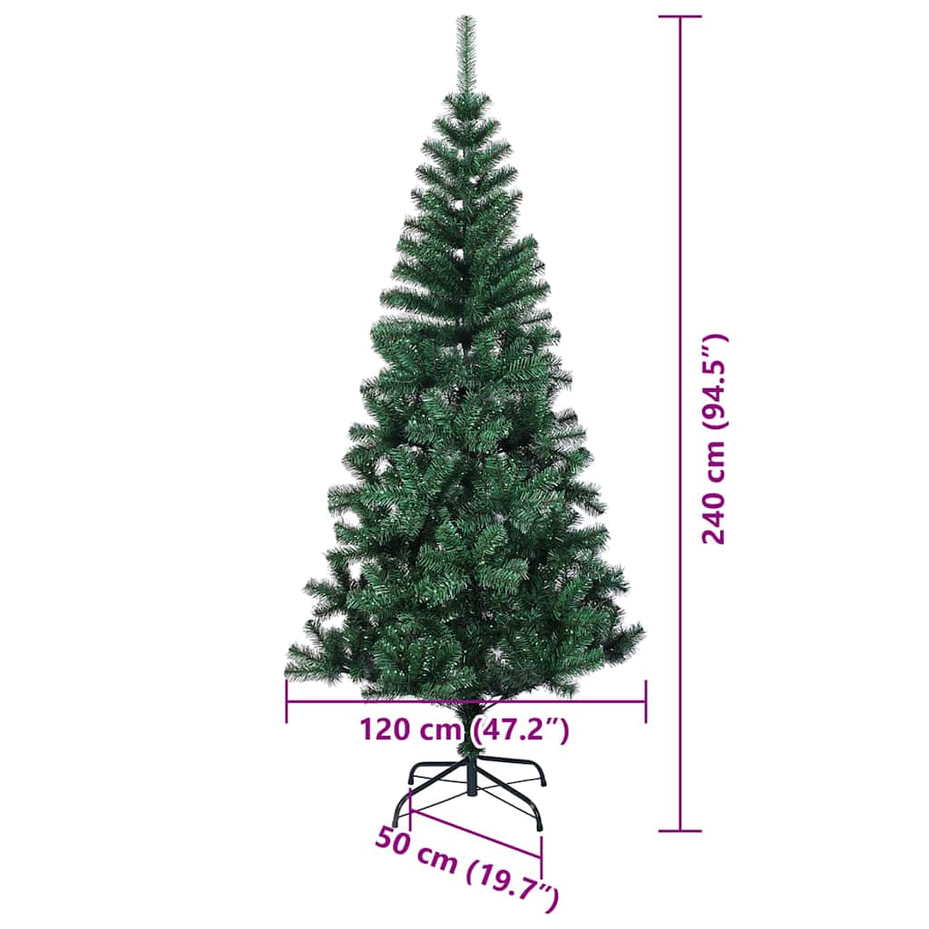 Umělý osvětlený vánoční stromeček Zelená 240 cm PVC a kov - obrázek 15