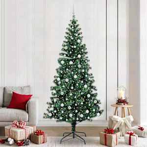 Umjetna preddekorirana božićna jelka med 300 LED Zelena 240 cm
