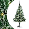 vidaXL Kunstlik j&otilde;ulupuu lumeja fluffiga koos LED-valgusega 120 cm