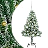 vidaXL Kunstlik j&otilde;ulupuu lumeja fluffiga koos LED-valgusega 120 cm
