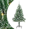 vidaXL Kunstlik j&otilde;ulupuu lumeja fluffiga koos LED-valgusega 150 cm