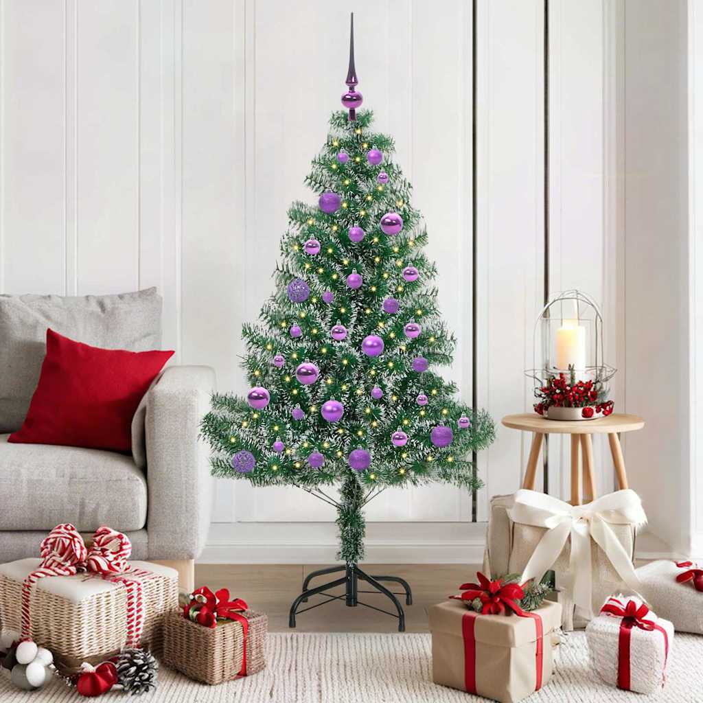 Arbre de Noël artificiel floconné de neige avec lumière LED