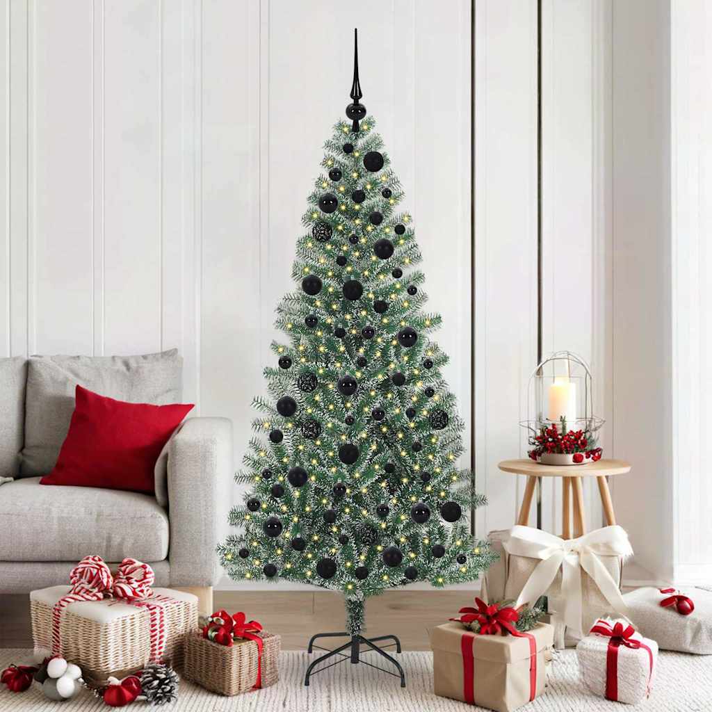 Arbre de Noël artificiel floconné de neige avec lumière LED