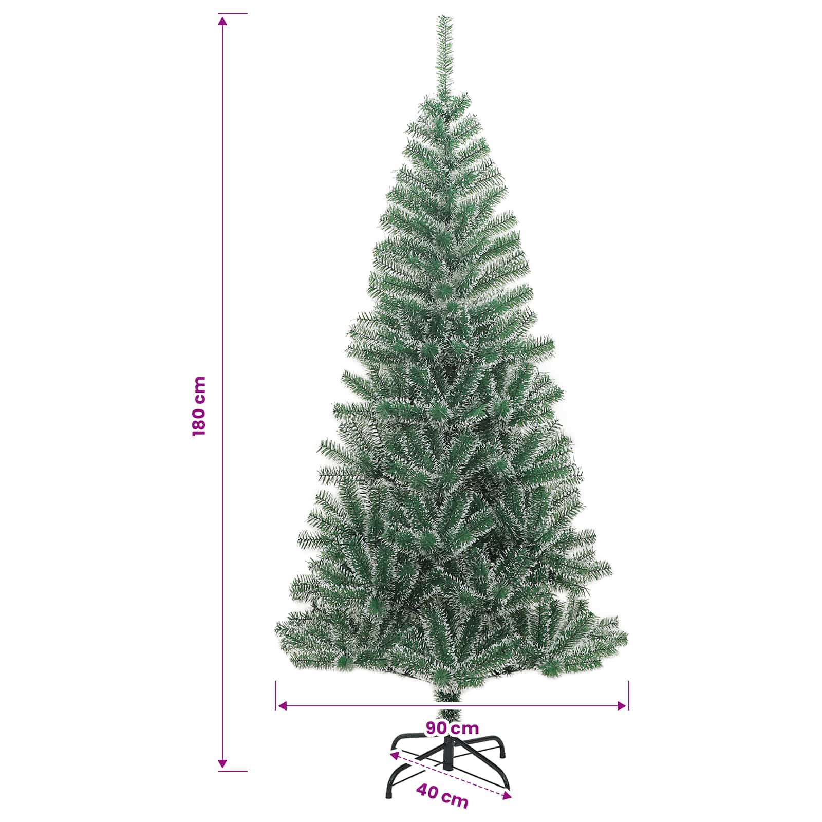 vidaXL Künstlicher Weihnachtsbaum beschneit mit LED Licht 180 cm – Bild 15