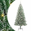 vidaXL Kunstlik j&otilde;ulupuu lumeja fluffiga koos LED-valgusega 210 cm