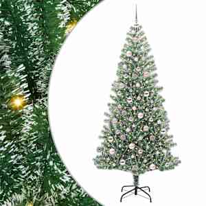 Umělý vánoční stromeček se sněhem a LED osvětlením 210 cm - obrázek 2